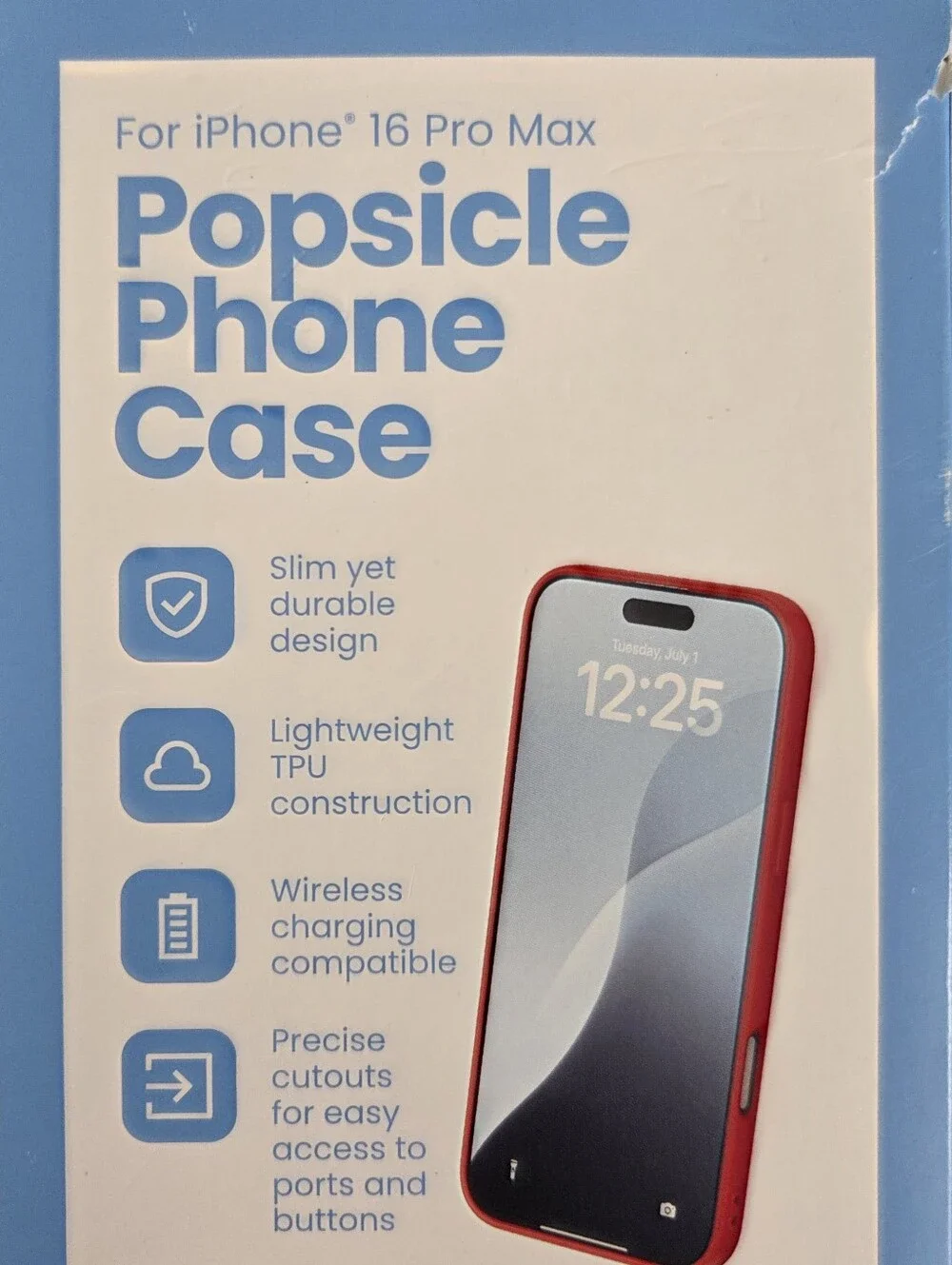 🔥4/$20 iPhone 16 Pro Max Phone Case NEW -Red, White & Blue -Popsicle Design